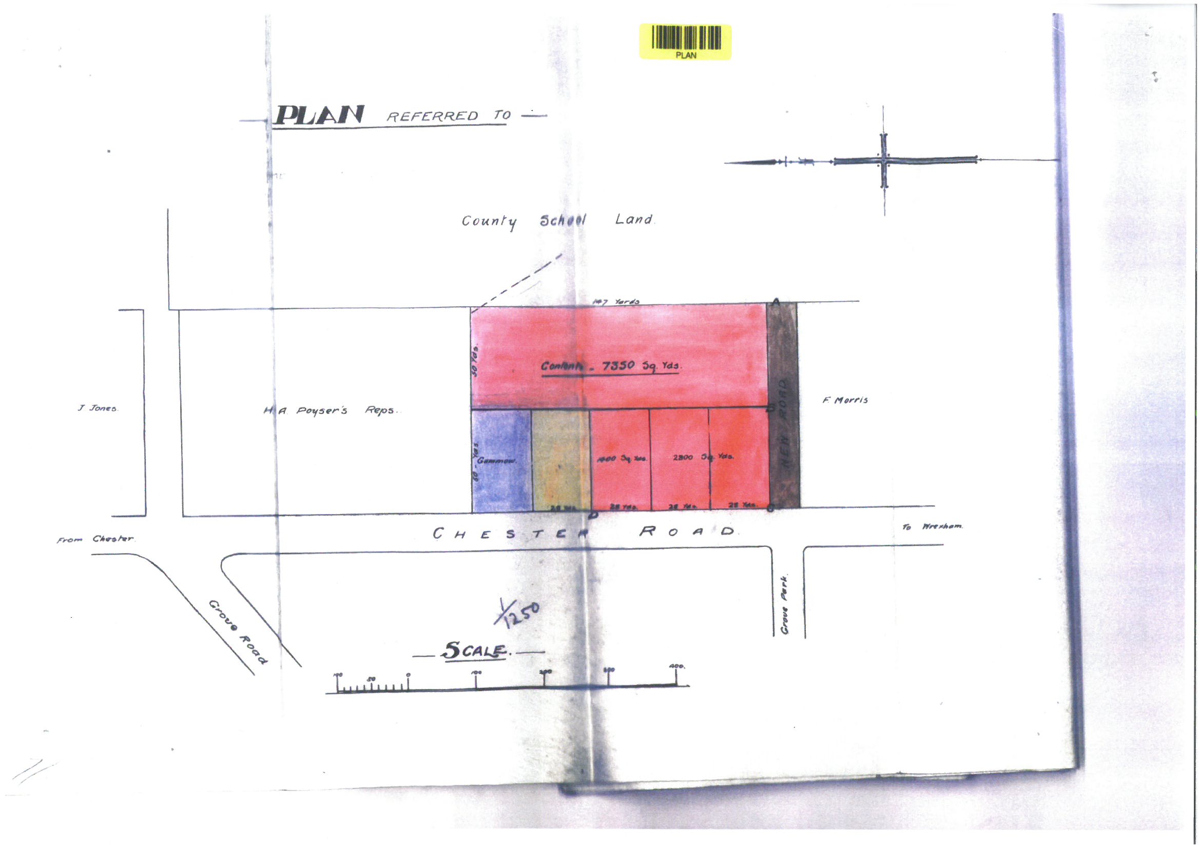 Grove Park School Wrexham 1906 Covenant Plan